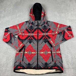 Lauren Active Ralph Lauren Jacket Womens Medium Red Aztec Southwestern Hooded